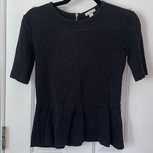 Charcoal peplum top